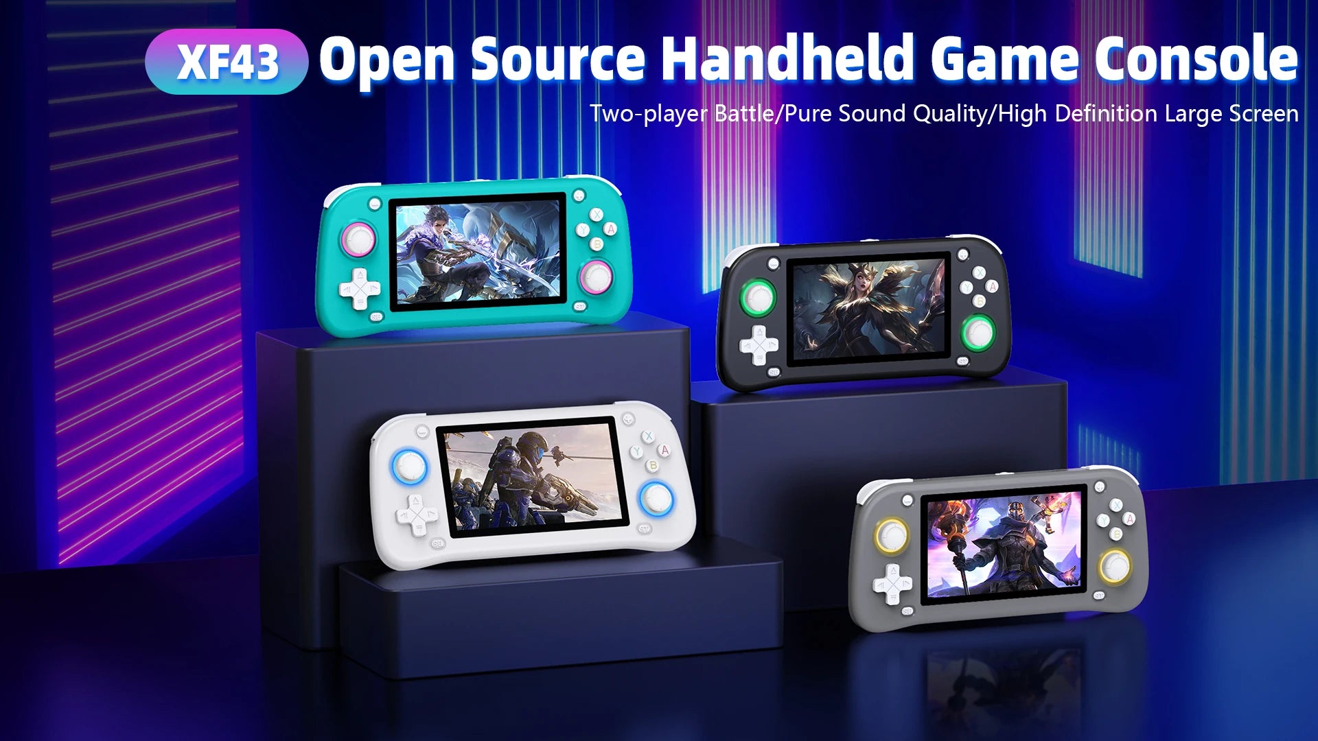 AISLPC XF43 Retro Handheld Game Console 4.3 inch Linux System Gaming Players Portable Pocket Hand Game Video Devices Play Gift