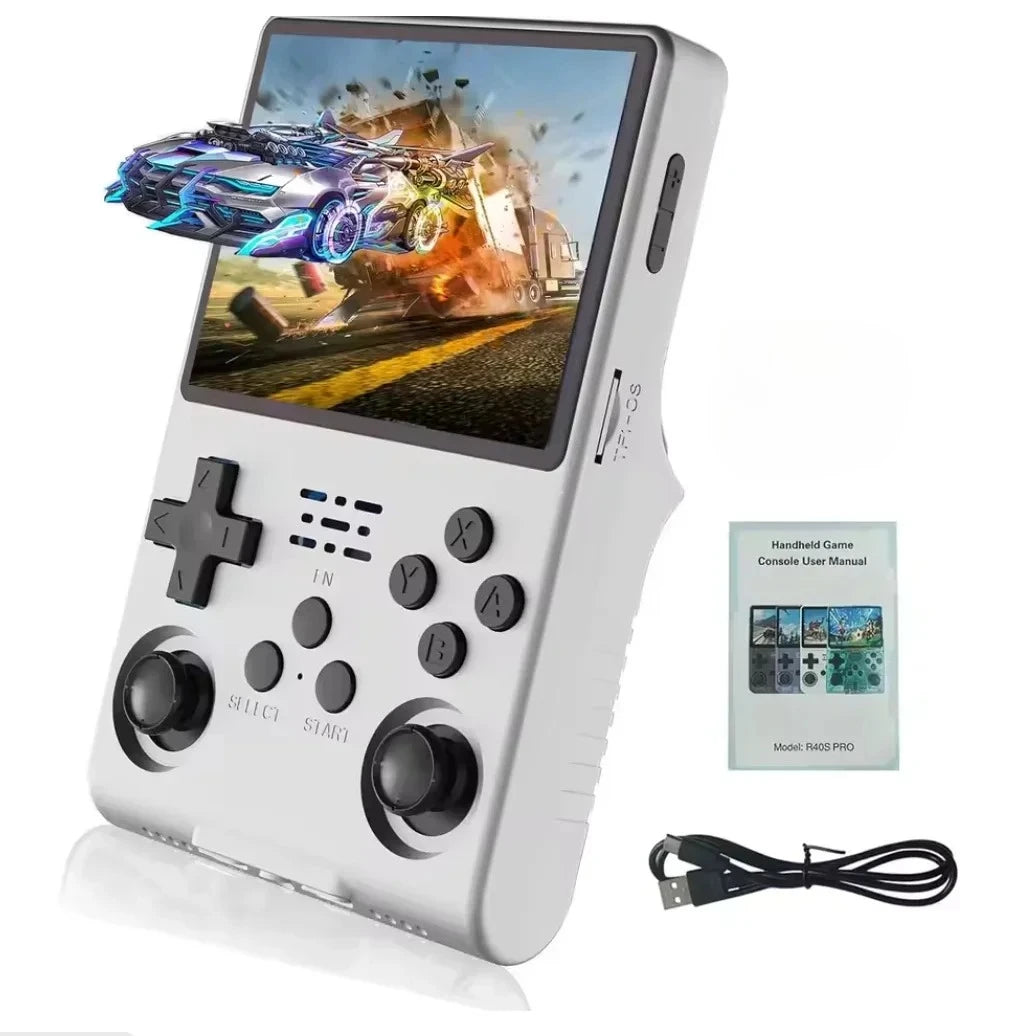 2025 New R40S PRO 256GB Handheld Game Console w/Joystick, 30000+ Retro Games, Linux OS, Transparent Shell, MP4 Player, Kids Gift