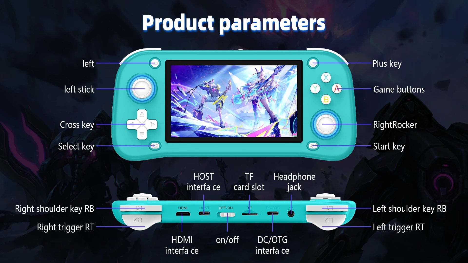 AISLPC XF43 Retro Handheld Game Console 4.3 inch Linux System Gaming Players Portable Pocket Hand Game Video Devices Play Gift