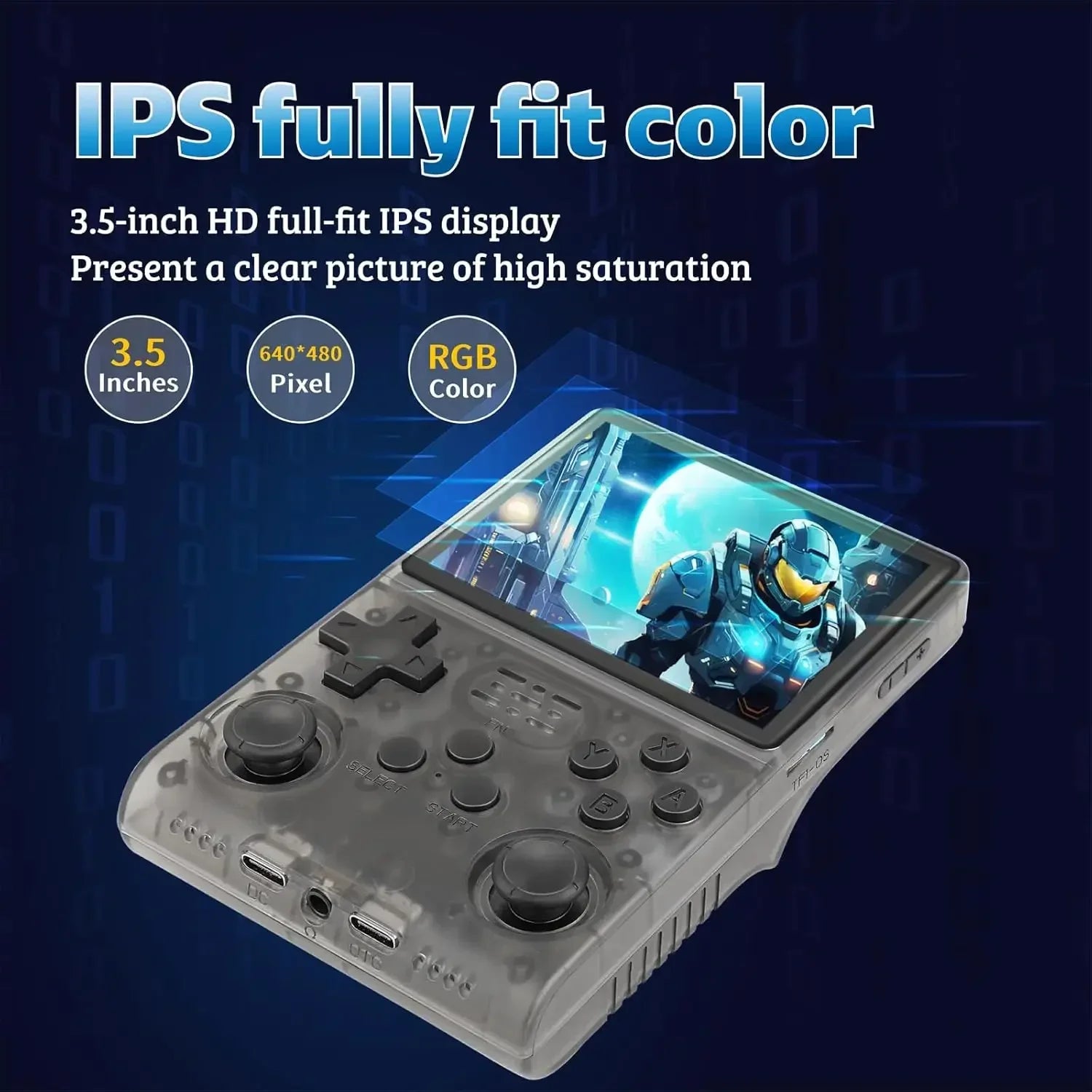 2025 New R40S PRO 256GB Handheld Game Console w/Joystick, 30000+ Retro Games, Linux OS, Transparent Shell, MP4 Player, Kids Gift