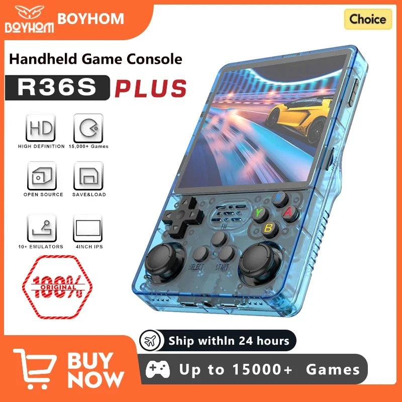 2025 R36S R36Plus Retro Handheld Game Console Linux 64-bit System 4"/3.5" IPS Screen RK3326 Portable Pocket Video Player For PS1