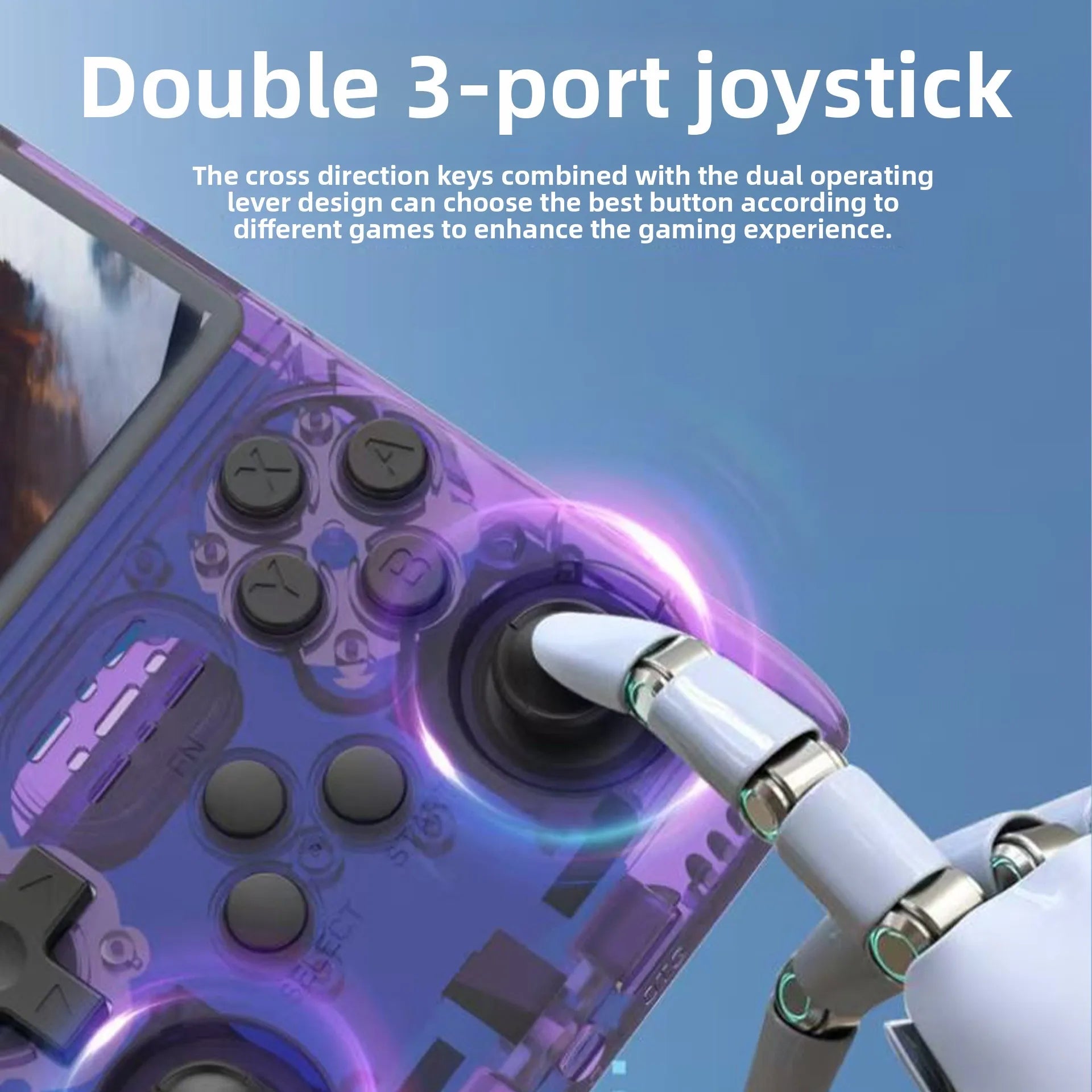 2025 New R40S PRO 256GB Handheld Game Console w/Joystick, 30000+ Retro Games, Linux OS, Transparent Shell, MP4 Player, Kids Gift