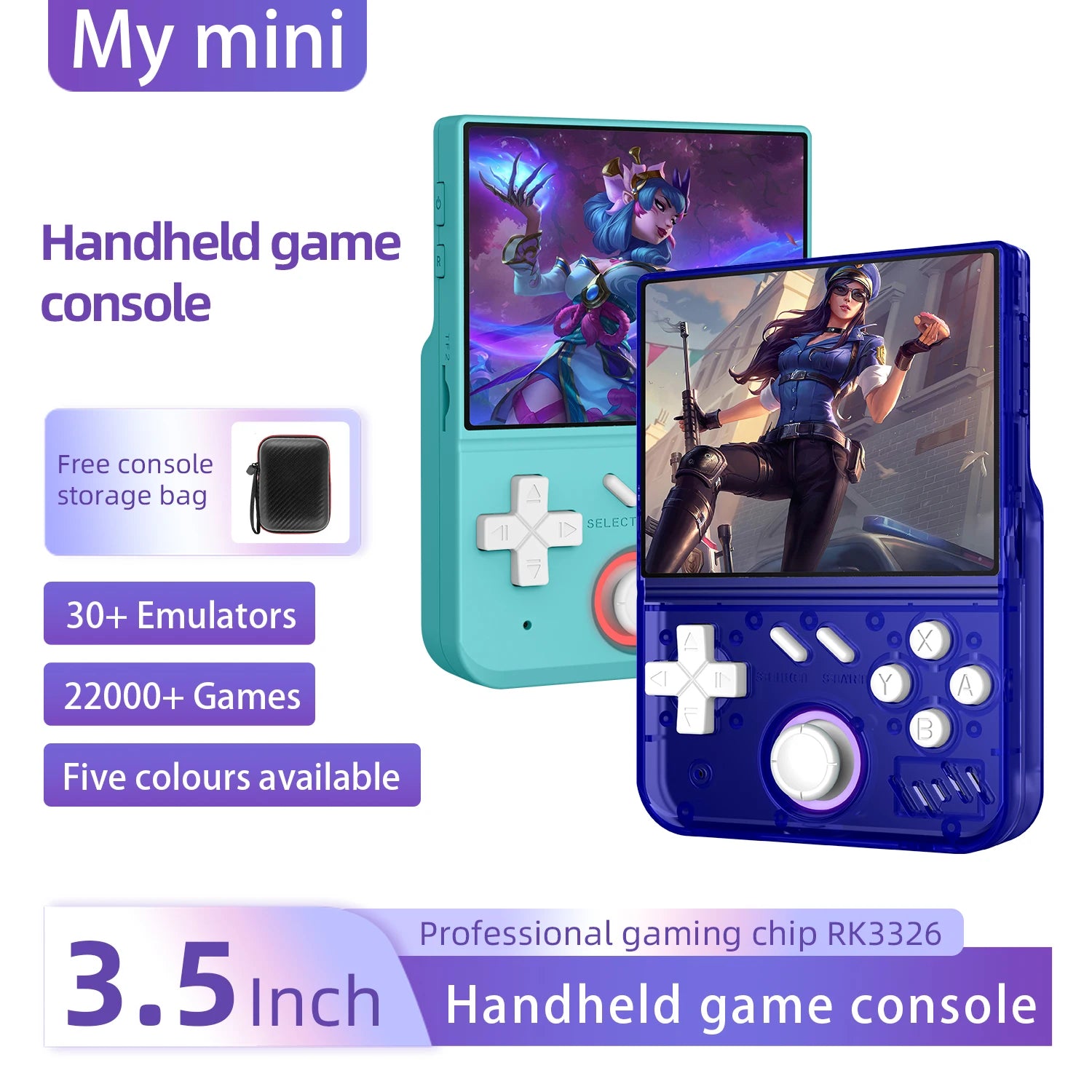 AISLPC Mini Portable MY MINI Retro Handheld Video Game Console 3.5-inch Linux System Handheld Video Player 128GB 15000 Games