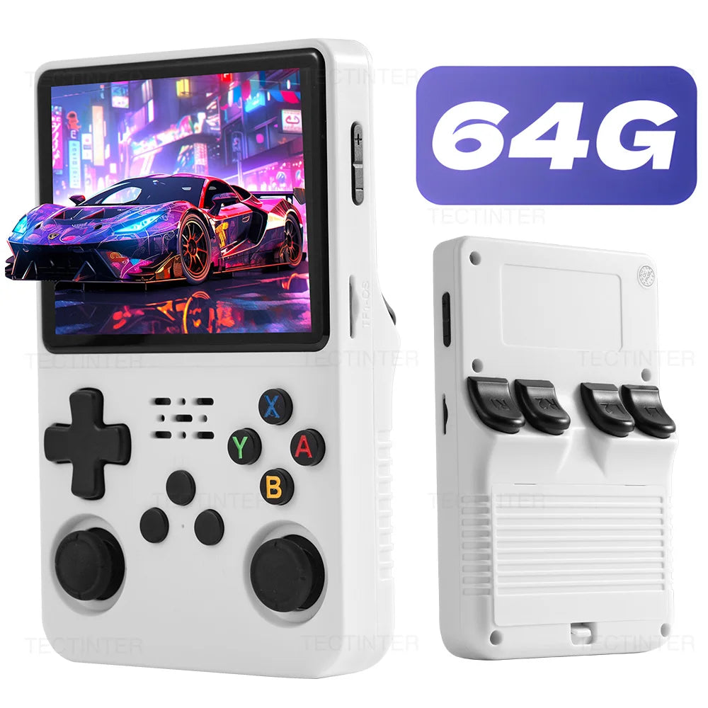 64G R36HD Handheld Retro Video Game Console For PS1/GBA/FC 20000+ Games Portable Linux System Gaming Players 3.5-inch IPS Screen