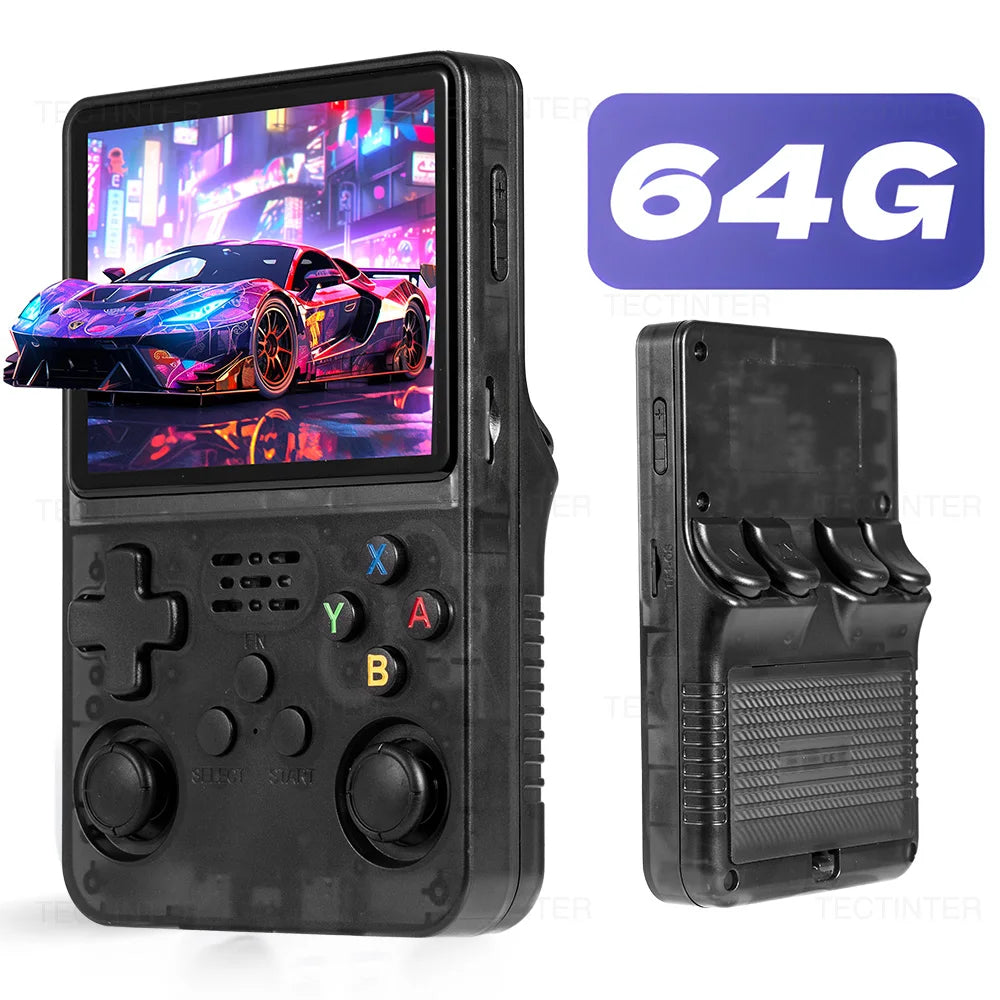 64G R36HD Handheld Retro Video Game Console For PS1/GBA/FC 20000+ Games Portable Linux System Gaming Players 3.5-inch IPS Screen