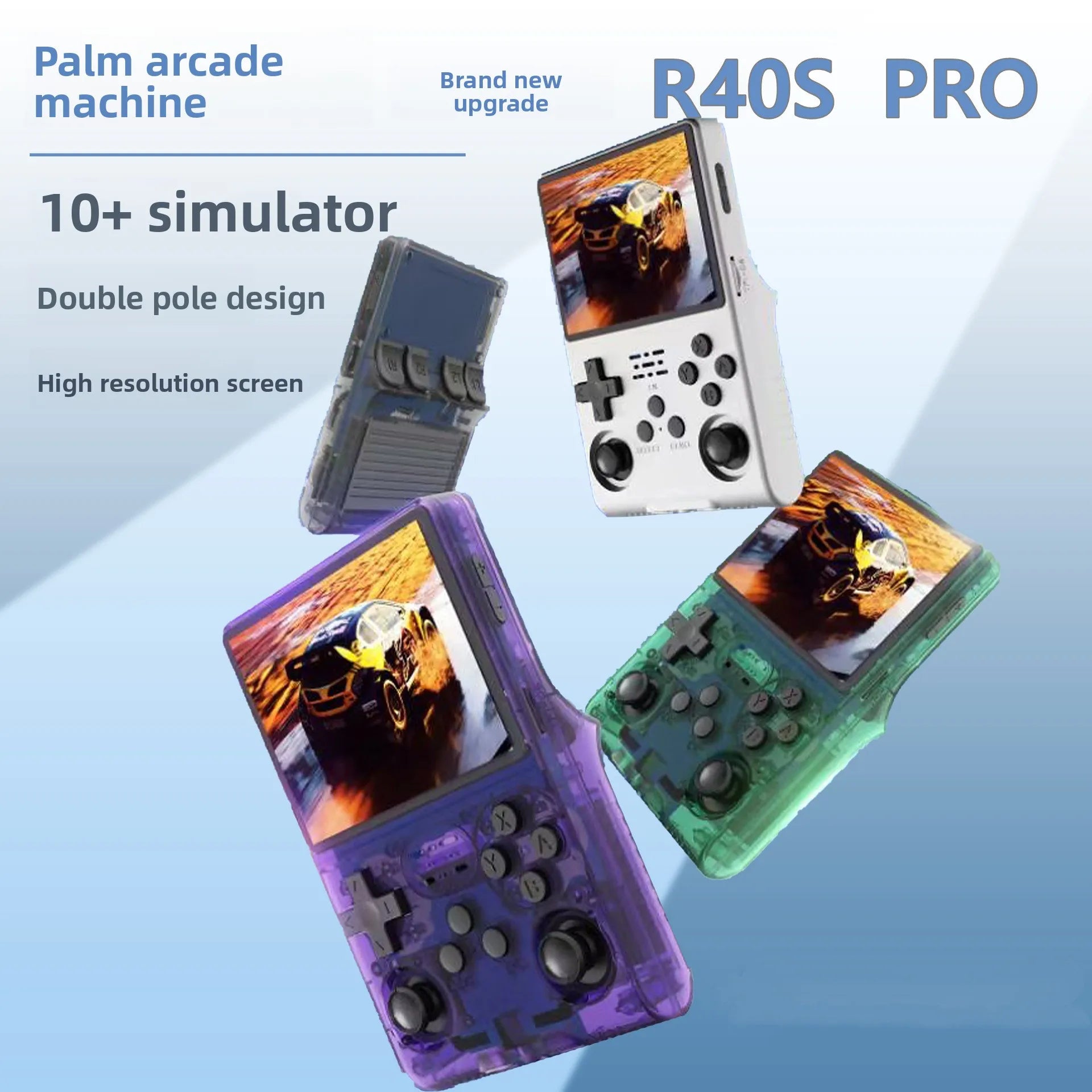 2025 New R40S PRO 256GB Handheld Game Console w/Joystick, 30000+ Retro Games, Linux OS, Transparent Shell, MP4 Player, Kids Gift