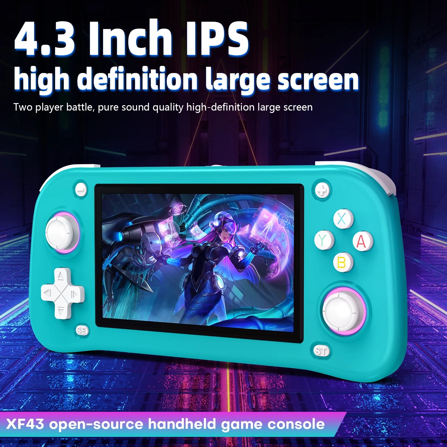 AISLPC XF43 Retro Handheld Game Console 4.3 inch Linux System Gaming Players Portable Pocket Hand Game Video Devices Play Gift