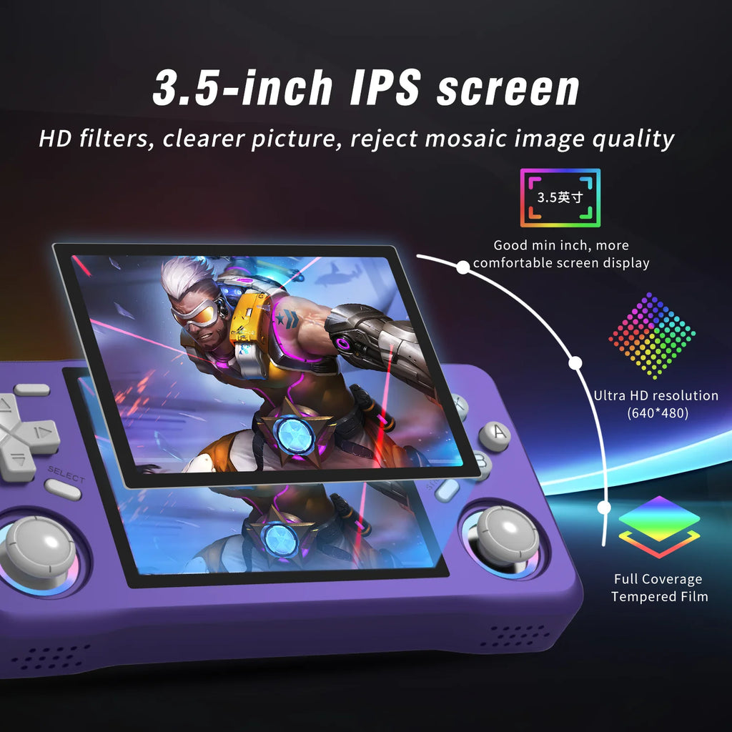 NEW XF35H Retro Handheld Video Game Console Linux System 3.5-inch IPS Screen Mini Portable Handheld Video Player 64GB 128G Games