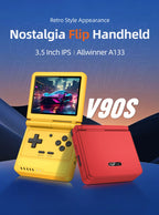 POWKIDDY V90S Retro Flip 3.5 Inch 4:3 640*480 HD IPS Screen Handheld Game Console A133Plus Vibration function Children's Gifts