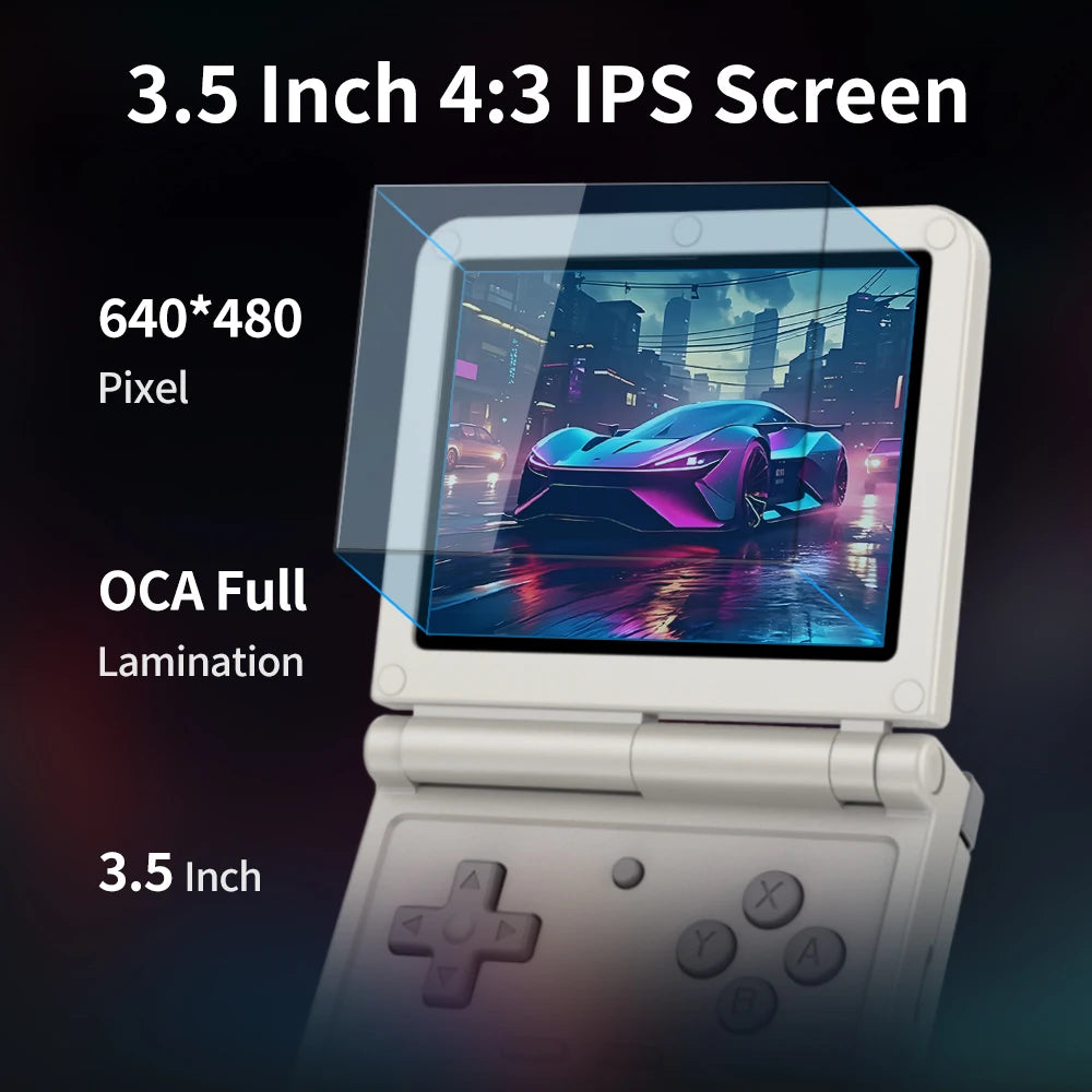 POWKIDDY V90S Retro Flip 3.5 Inch 4:3 640*480 HD IPS Screen Handheld Game Console A133Plus Vibration function Children's Gifts