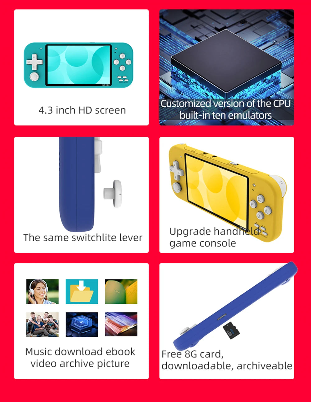 X20 mini 4.3 inch IPS screen Handheld Portable Game Console 32GB 8GB 5000 games for 8/16/32 bit Arcade Video games child gift