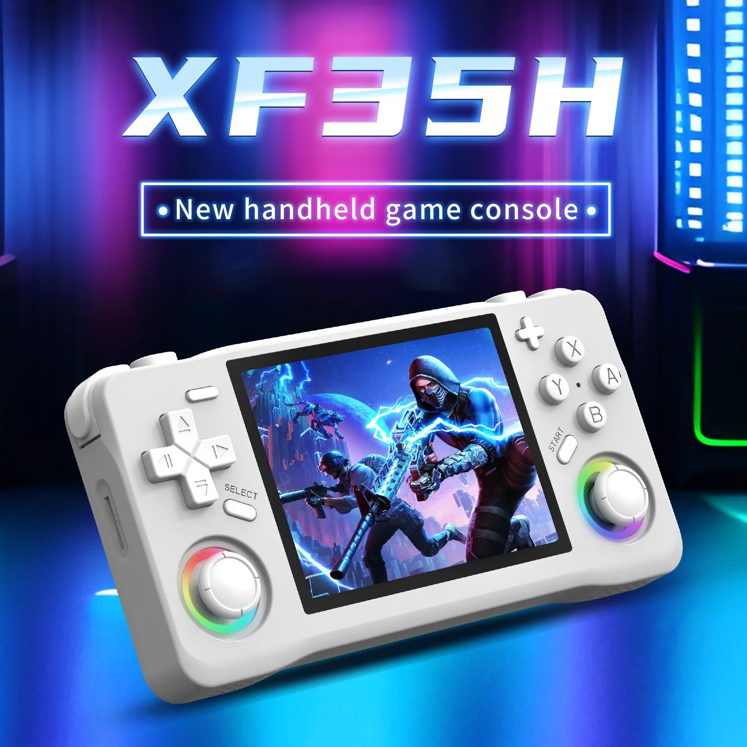 NEW XF35H Retro Handheld Video Game Console Linux System 3.5-inch IPS Screen Mini Portable Handheld Video Player 64GB 128G Games