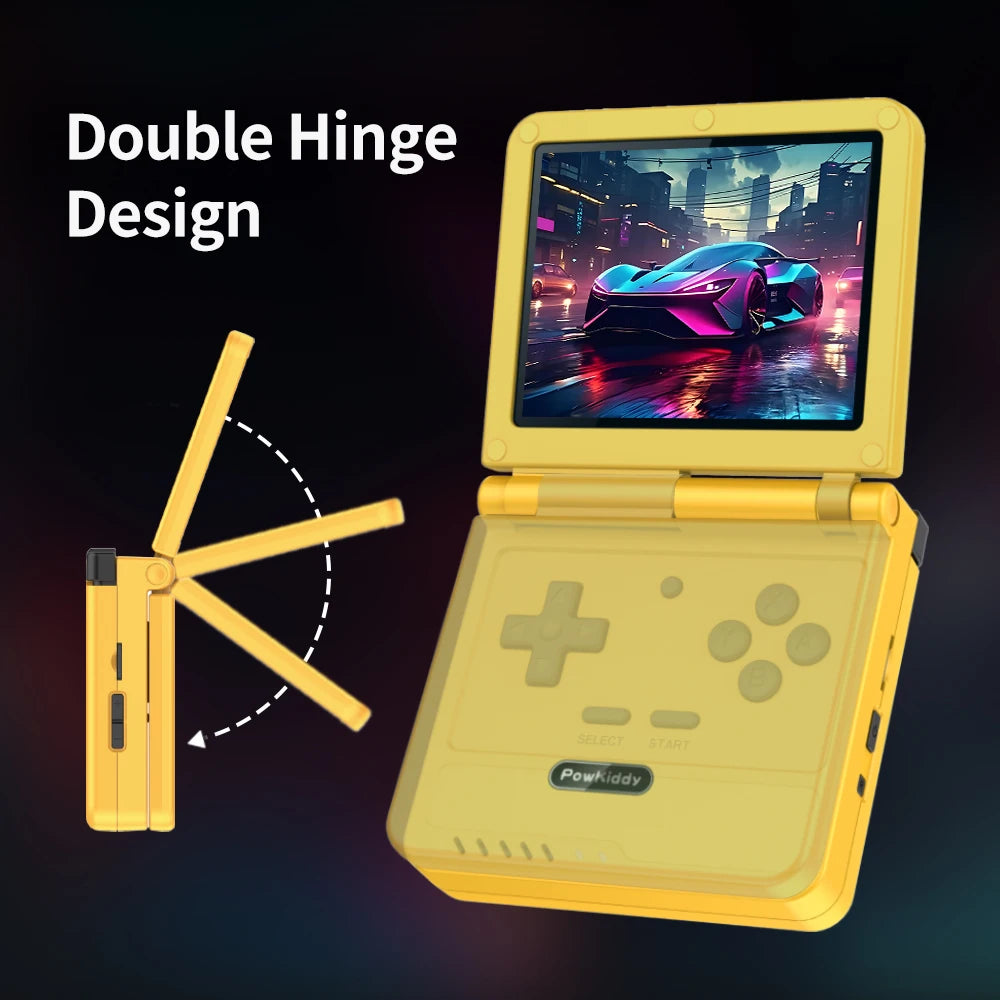 POWKIDDY V90S Retro Flip 3.5 Inch 4:3 640*480 HD IPS Screen Handheld Game Console A133Plus Vibration function Children's Gifts