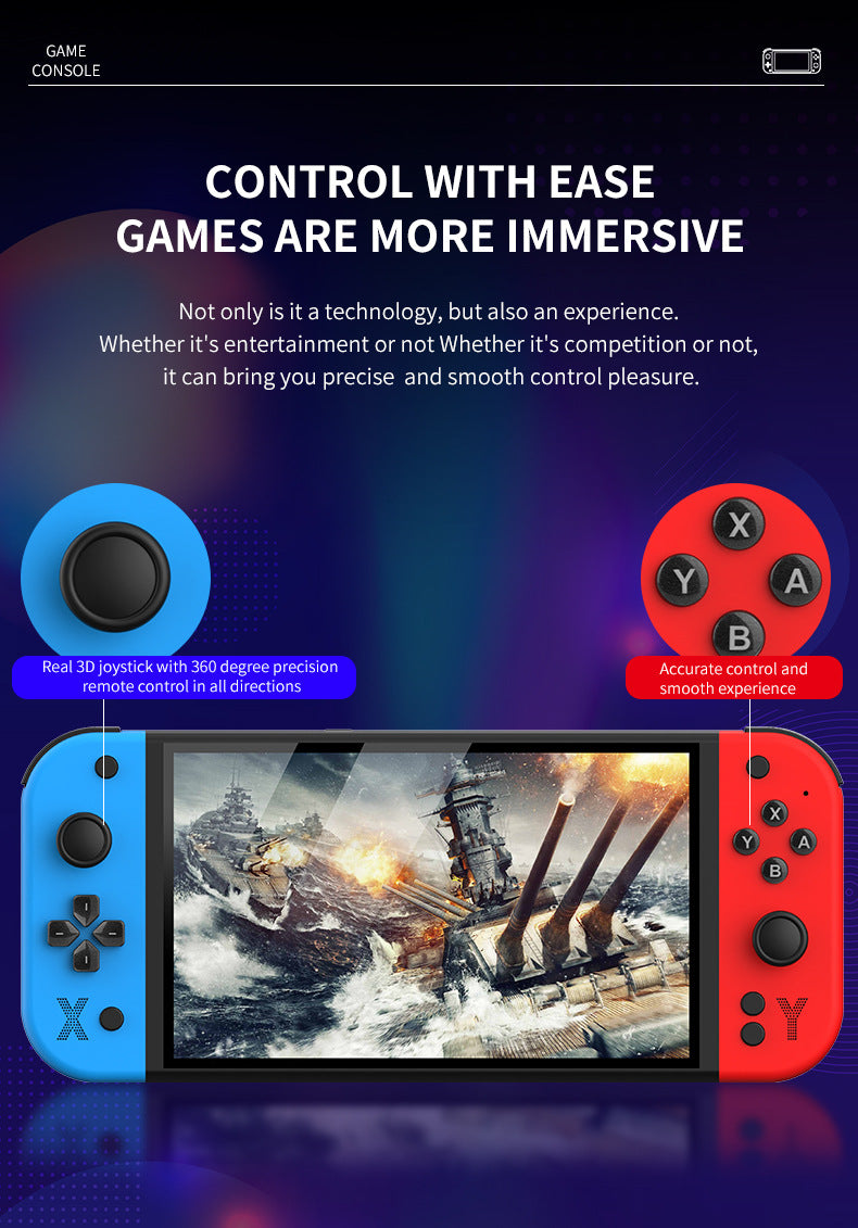 G90 Portable Handheld Game Console 7-inch IPS HD Screen Retro Gaming Arcade for PSP/PS1 64G TV Game Controller For Children Gift
