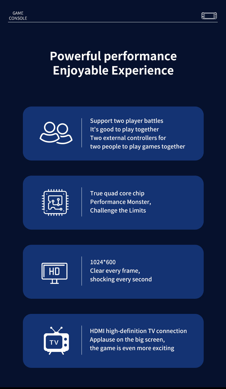 G90 Portable Handheld Game Console 7-inch IPS HD Screen Retro Gaming Arcade for PSP/PS1 64G TV Game Controller For Children Gift