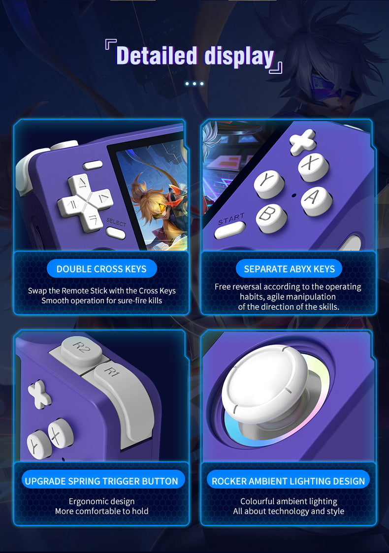 NEW XF35H Retro Handheld Video Game Console Linux System 3.5-inch IPS Screen Mini Portable Handheld Video Player 64GB 128G Games