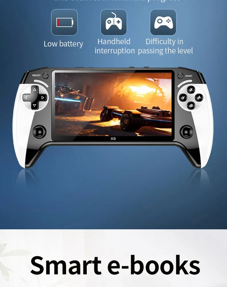 X9 Retro Handheld Video Game Console 1500mAh 5.5-inch IPS Screen Mini Portable Handheld Video Player 1GB-128GB Type-C