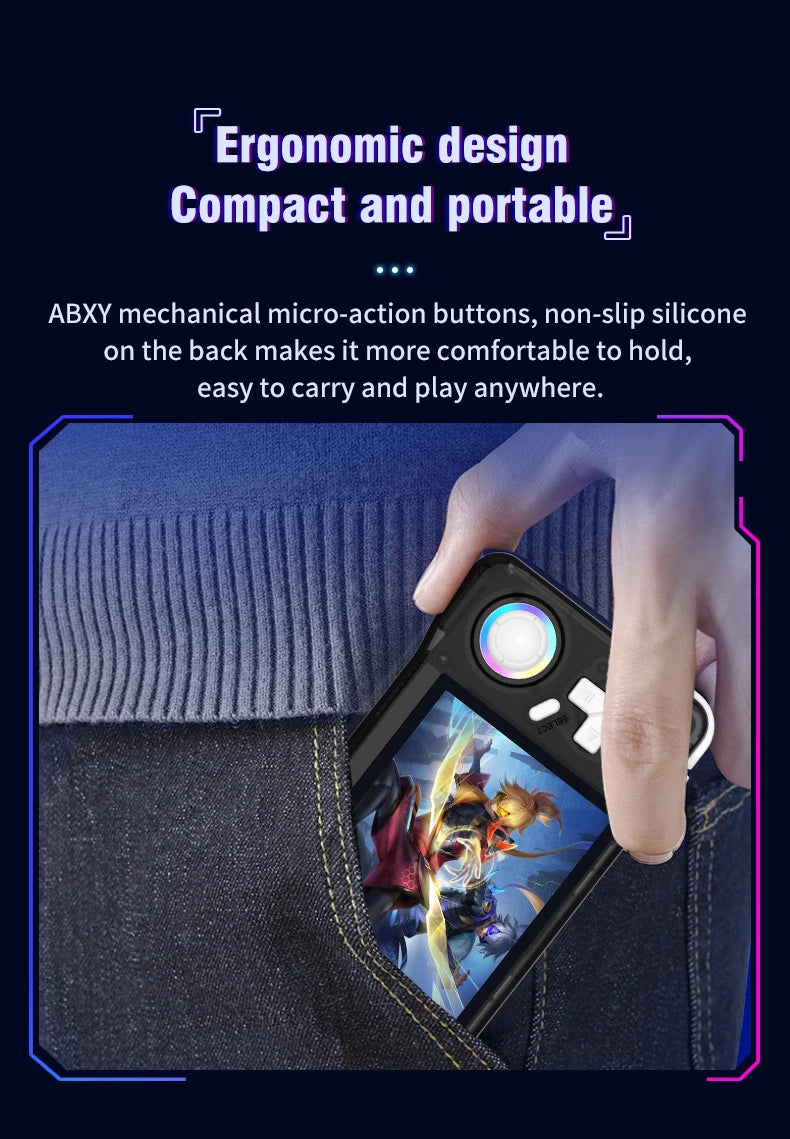 Newest Retro XF35H Handheld Video Game Console Portable 3.5 Inch IPS Screen  Preloaded Games Linux System Pocket Player 128GB