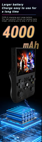 Open Source R36PRO Handheld Game Console Linux System 3.5inch HD Screen 4000mAh Play 6h 1GB+8GB RAM, Support TFcard 64GB 128GB