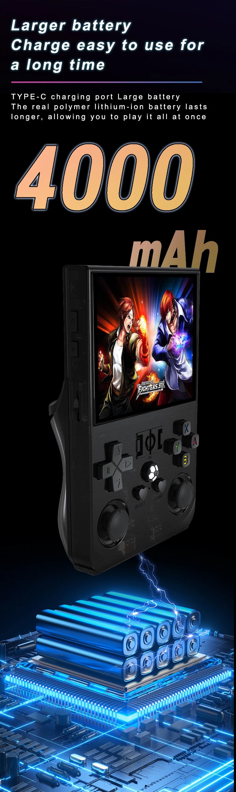 Open Source R36PRO Handheld Game Console Linux System 3.5inch HD Screen 4000mAh Play 6h 1GB+8GB RAM, Support TFcard 64GB 128GB