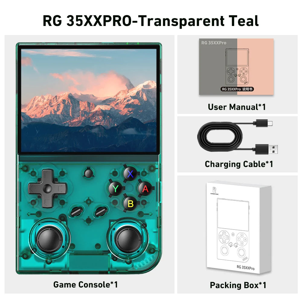 Anbernic RG 35XXPRO 3.5” IPS Screen Video Game Console Linux Built-in 64G Support TV Output Retro Game Player RixelHK Installed