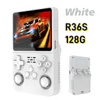 R36S Game Console Linux System 128G Portable Video Consoles 3.5 Inch IPS Screen with Retro Games Pocket Handheld Game Players