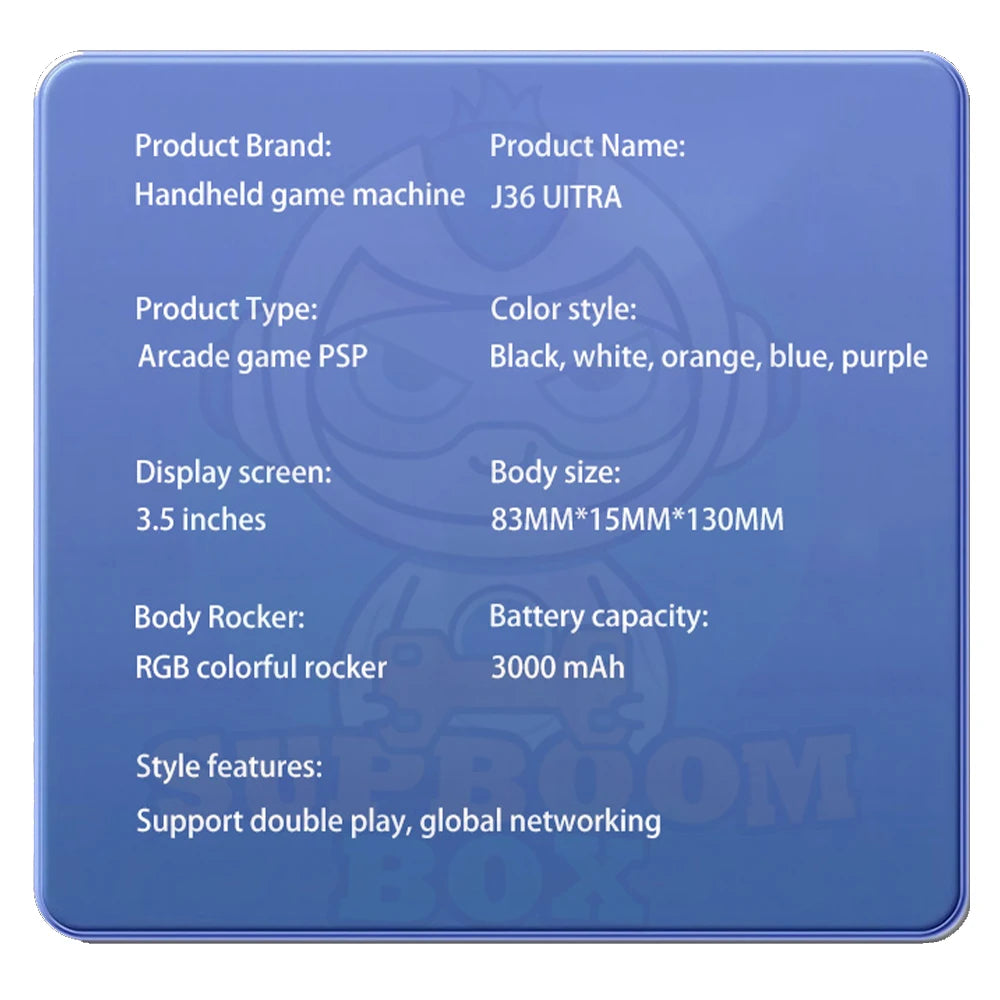 J36 Ultra 128G Retro Handheld Game Console 3.5 Inch Video Portable Game Player 20+ simulator 5G WIFI Global Networking