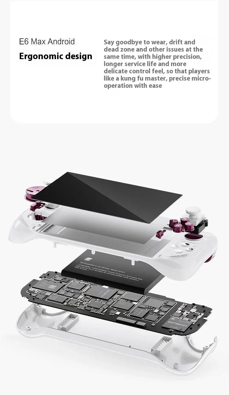 E6 MAX Game Console 5Inch 1280*720 DPI IPS Touch Screen 5000mAh Hall Joystick Handheld Game Consoles Support Projection Custom