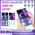 R36 Ultra Retro Handheld Game Console 4.0-inch Open-source Linux System 128/64GB Portable Video Player Handheld Game Console