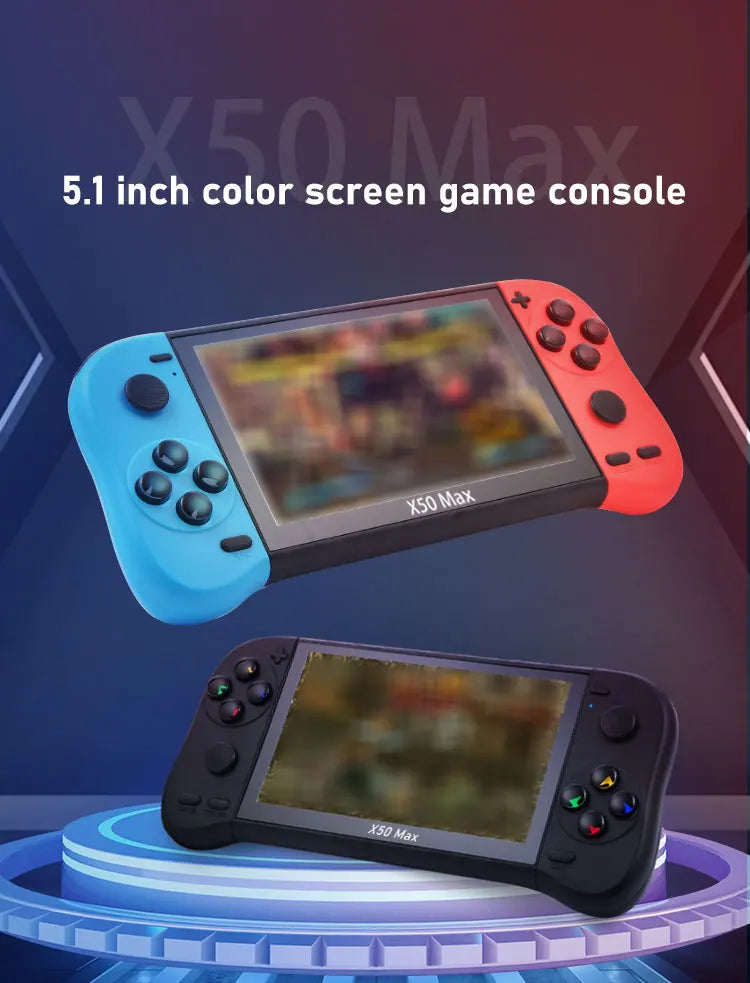 VILCORN X50 MAX Handheld Game Console for PS1 Retro Games Kids Video Game Player for GBA/SNES Portable Audio Gaming Console