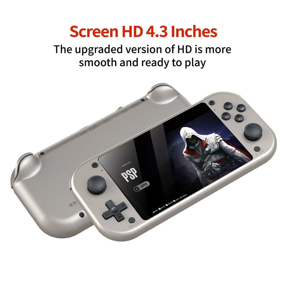 M17 Handheld Video Game Console, Open Source Sistema Linux Pocket Video Player portátil, Retro Gaming Console, 4,3"Tela 64G 128G