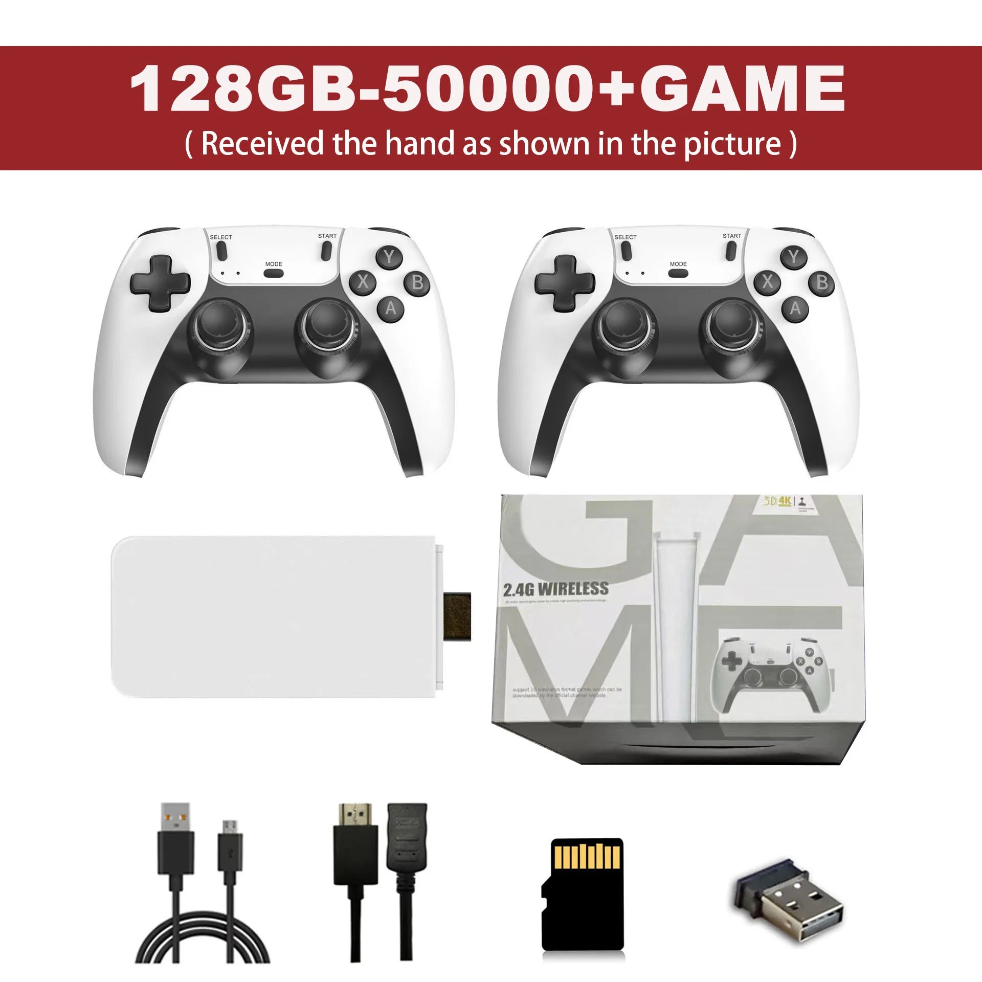M15 Game Stick TV Video Game Console 64G 128G 50000+ HD Two-player Home Games Child Gift 20+emulator Wireless Gamepad Controller