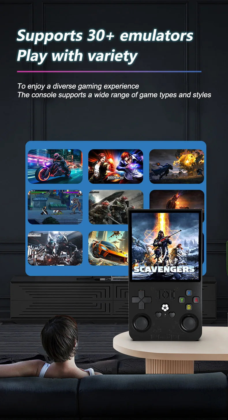 R36 MAX Retro Handheld Game  4.0Inch IPS Screen Console 128GB Portable Pocket Video Player Supports 30+ Emulators