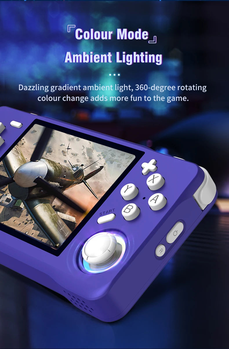 Newest Retro XF35H Handheld Video Game Console Portable 3.5 Inch IPS Screen  Preloaded Games Linux System Pocket Player 128GB