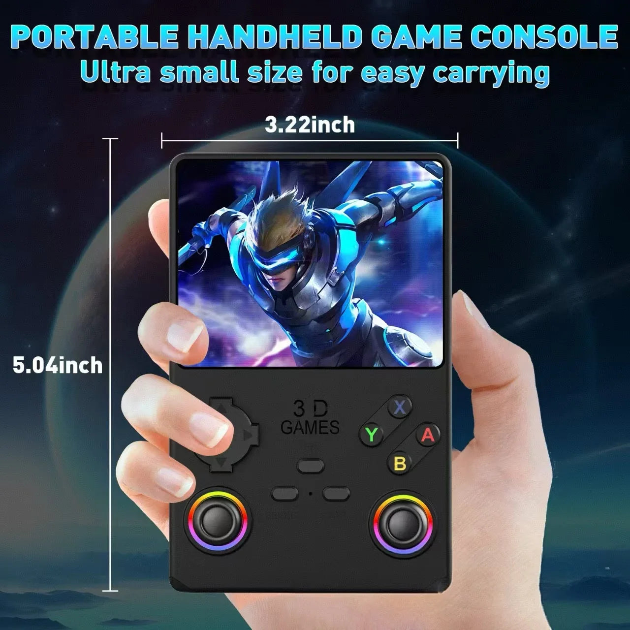 V40 MAX Handheld Game Console 4'' IPS Screen 4000mah Battery Joystick RGB lighting Effect 256GB with more than 40000 games