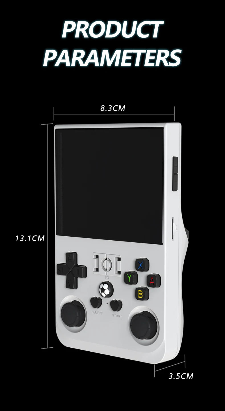 Open Source R36PRO Handheld Game Console Linux System 3.5inch HD Screen 4000mAh Play 6h 1GB+8GB RAM, Support TFcard 64GB 128GB