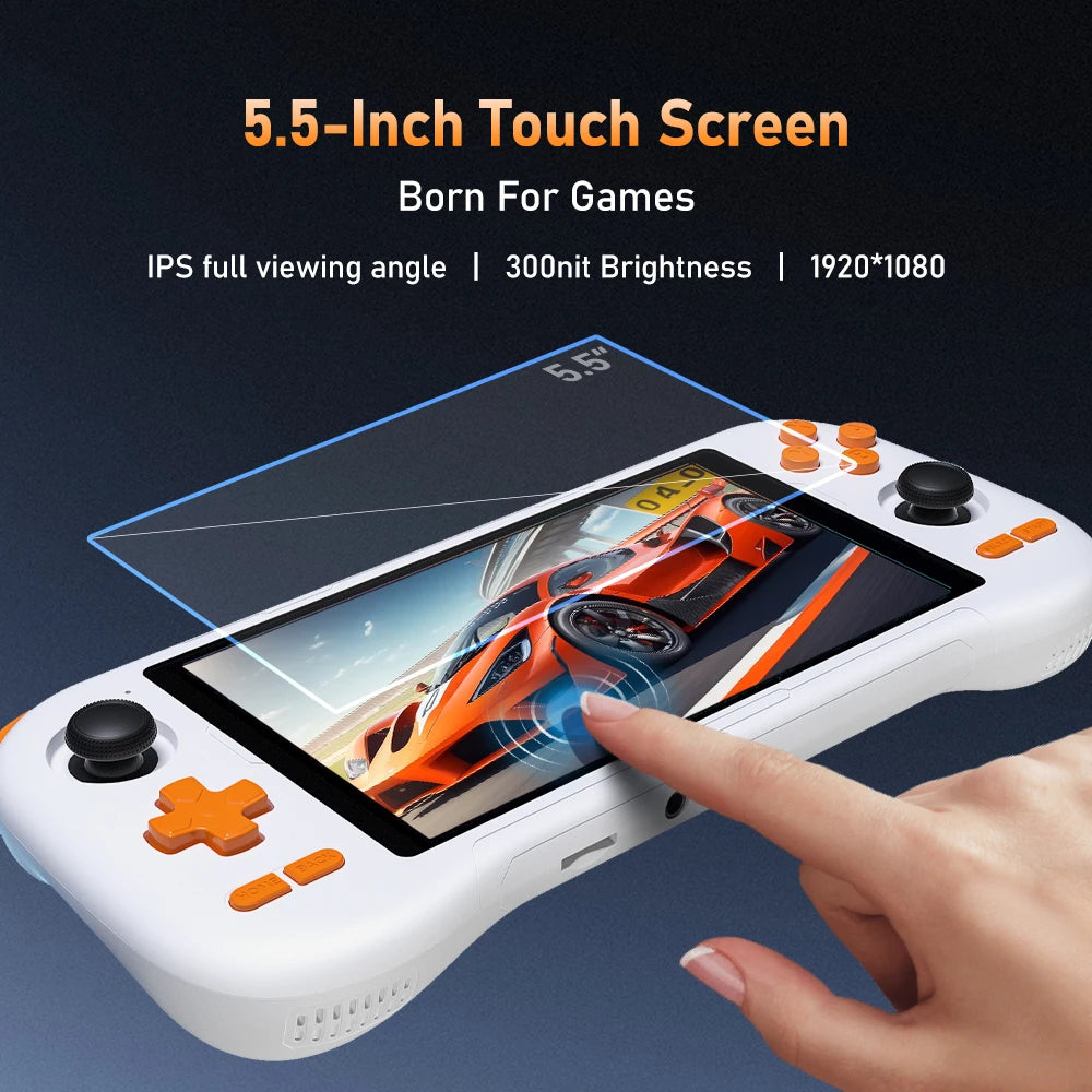 Kinhank K56 Handheld Game Console Android 14 5.5 inch Touch Screen With 50+ Emulators Retro Video Games  For DC/MAME/SS/PSP