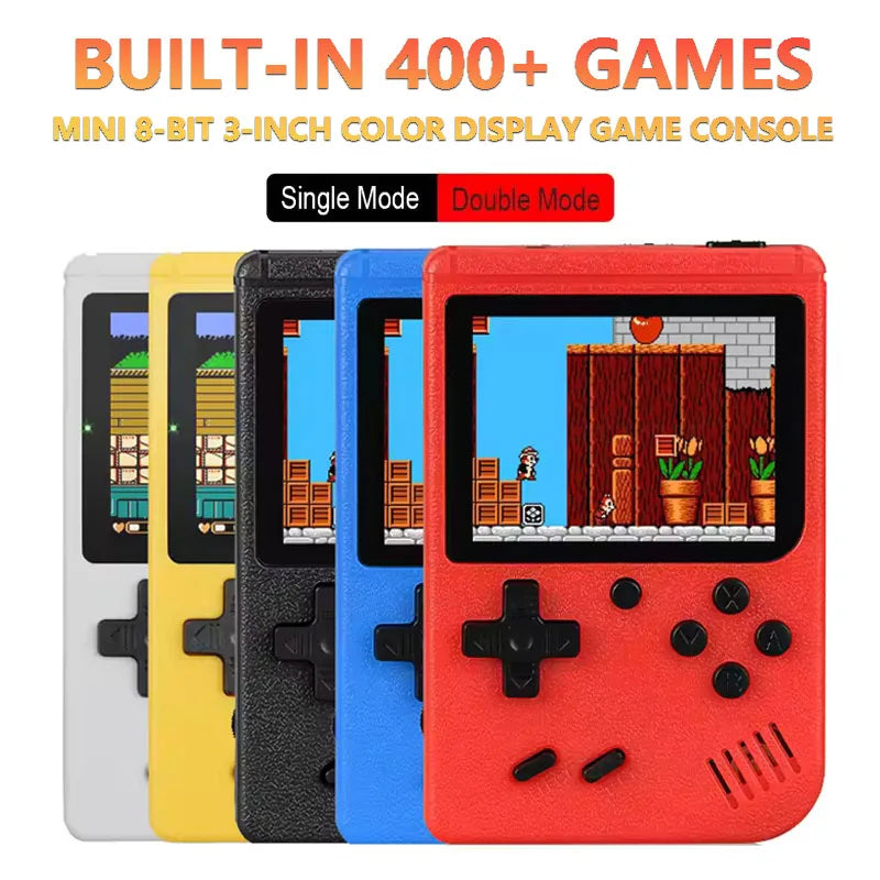 Retro Mini Handheld Video Game Console 8-Bit 3 Inch Color LCD Kids Game Player with Built-in 400 Games Portable Entertainment