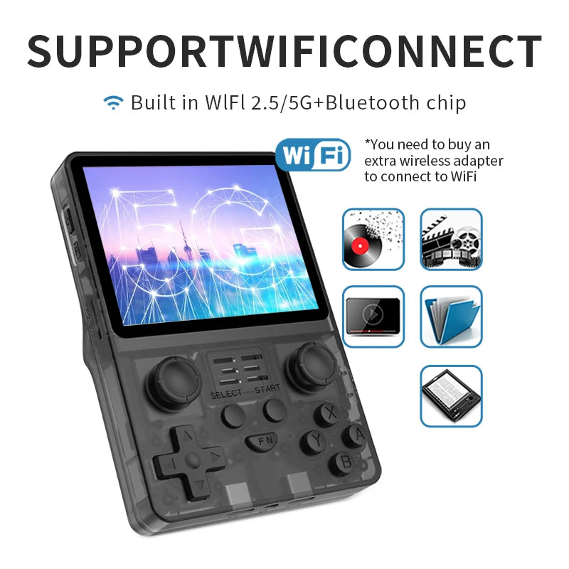 NEW POWKIDDY RGB20S Transparent Handheld Game Console 3.5 Inch 640*480 IPS Screen ArkOS Opendinglinux Gaming Children's Gifts