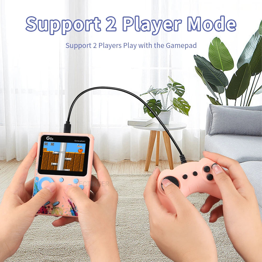 Video Game Console Mini Portable Retro TV Handheld Game Player Built-in 500 Games LCD Screen AV Output Support 2 Player Gamepad