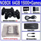 M8 Video Game Console 64GBuilt-in 30000 Games 2.4GB Dual Handle Wireless Controller 4k HD simulator For GBA TV Game Stick PK X2