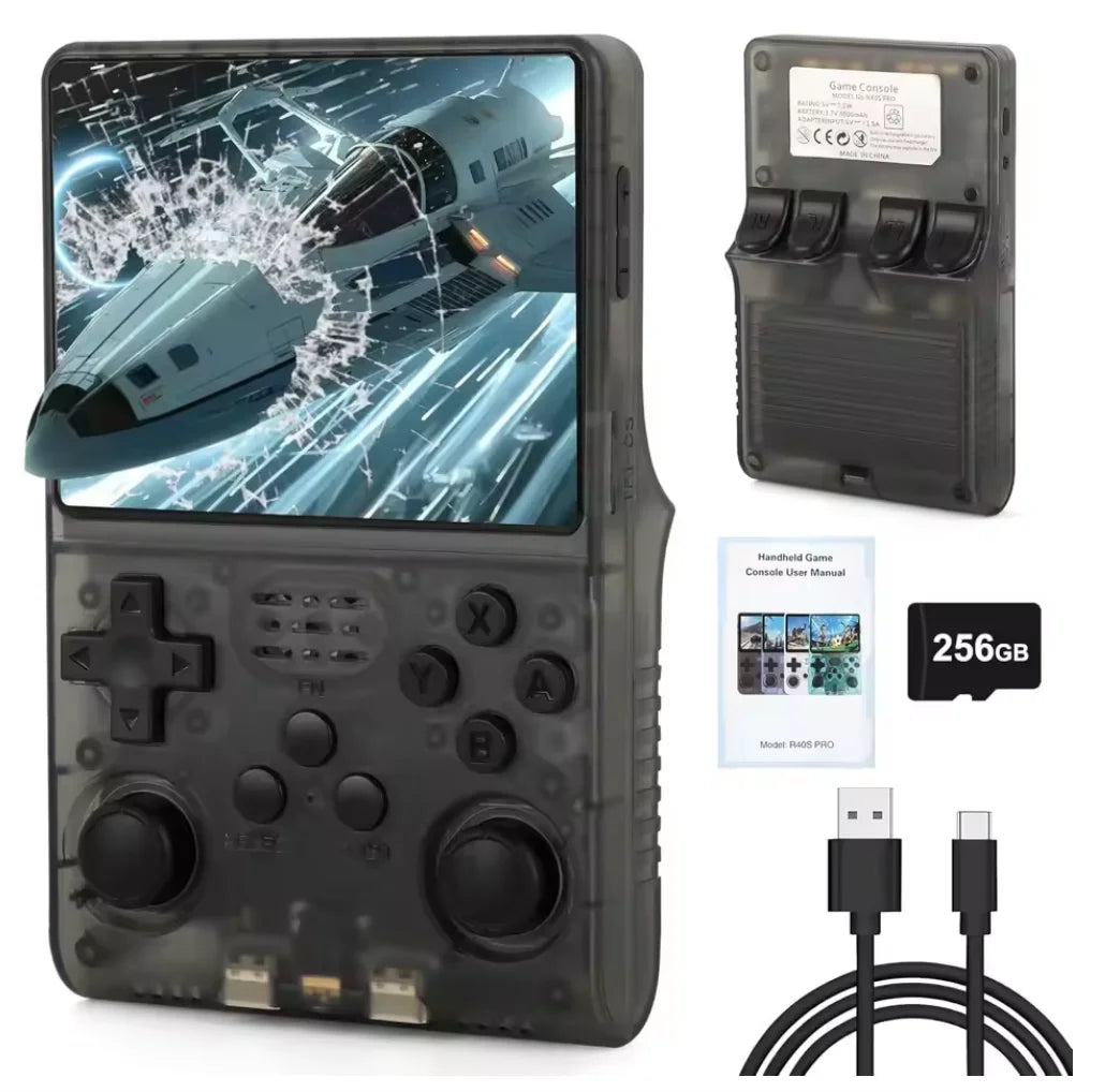 R40S Pro Retro Handheld Game Console 3.5-inch Open-Source Linux System 256GB Portable Video Player Handheld Game Console