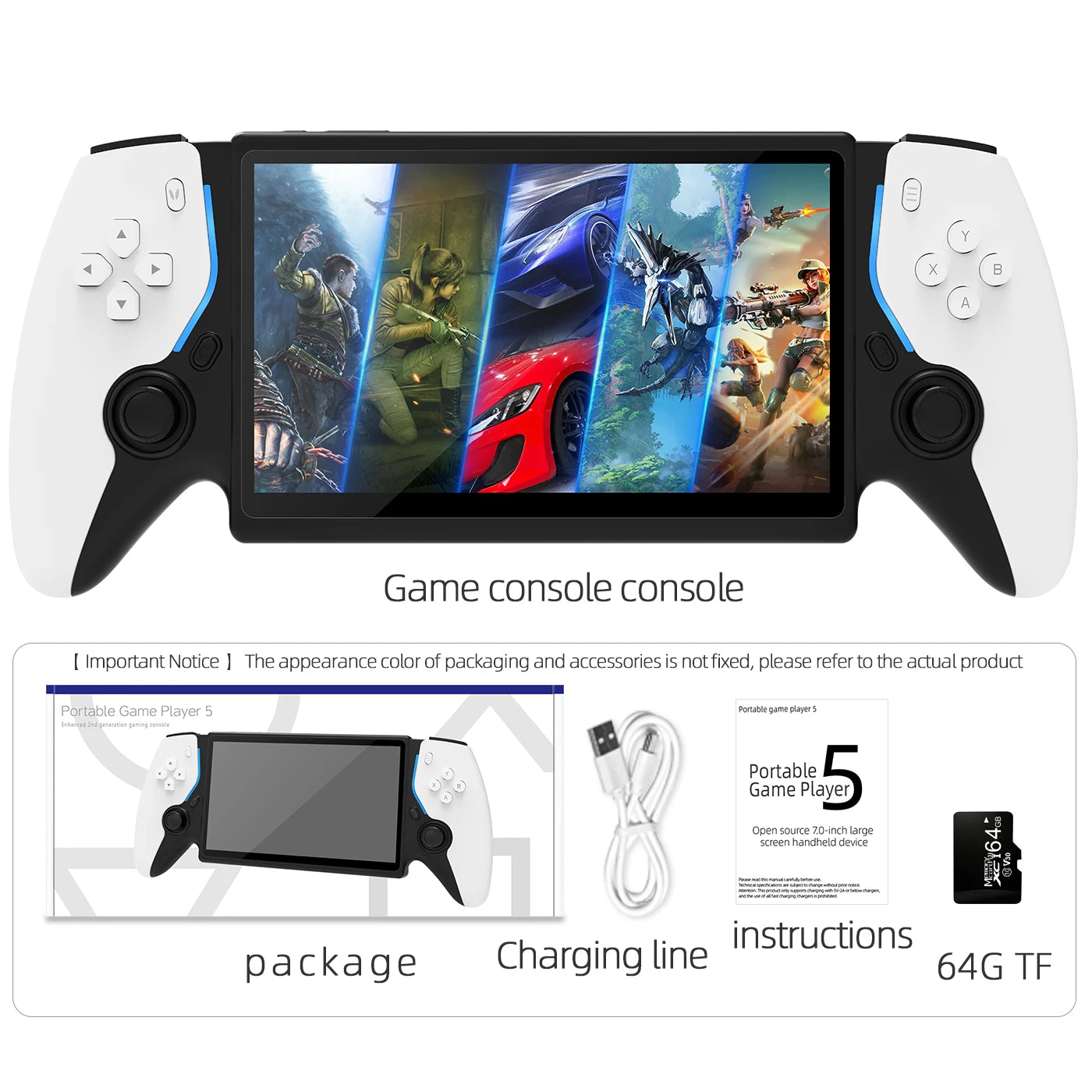 New PSP 7 Inch Portable Retro Game Game Machine HC8000 Retro Handheld Game Machine 64G PSP Gift