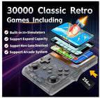 2025 New R40S PRO 256GB Handheld Game Console w/Joystick, 30000+ Retro Games, Linux OS, Transparent Shell, MP4 Player, Kids Gift