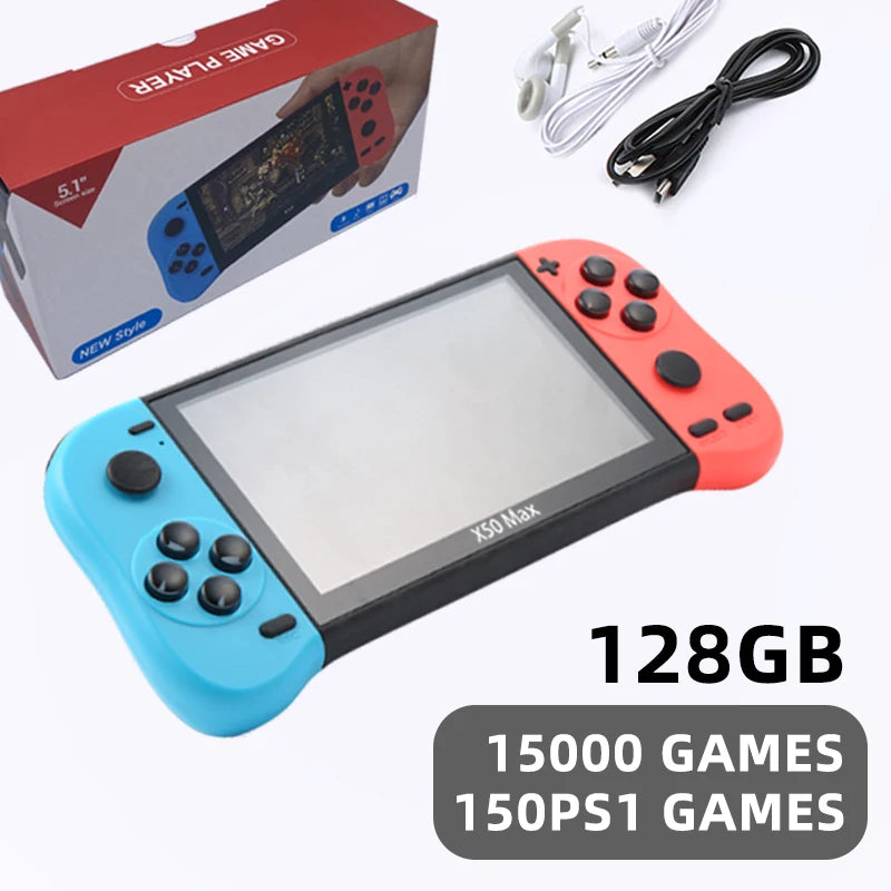 VILCORN X50 MAX Handheld Game Console for PS1 Retro Games Kids Video Game Player for GBA/SNES Portable Audio Gaming Console