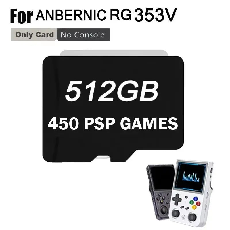 ANBERNIC RG353V RG353VS  TF Card Preloaded Games for 512G 256G 128G 64G  Handheld Game Built in 100000+ Games