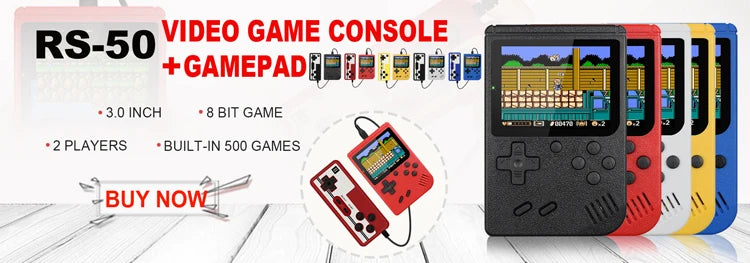 Video Game Console Mini Portable Retro TV Handheld Game Player Built-in 500 Games LCD Screen AV Output Support 2 Player Gamepad