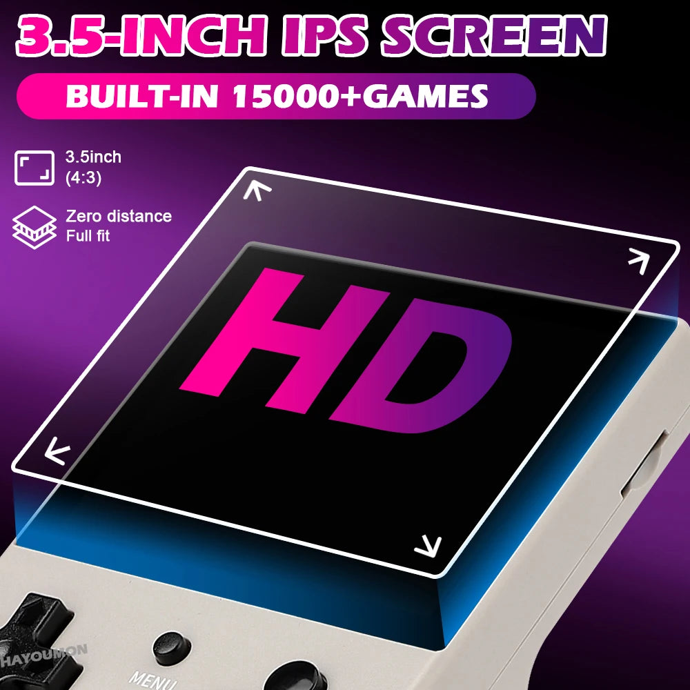 NEW 64G R350S Retro Handheld Video Game Console 3.5" IPS HD Screen Linux System 15000+ Portable Pocket Video Player R350S