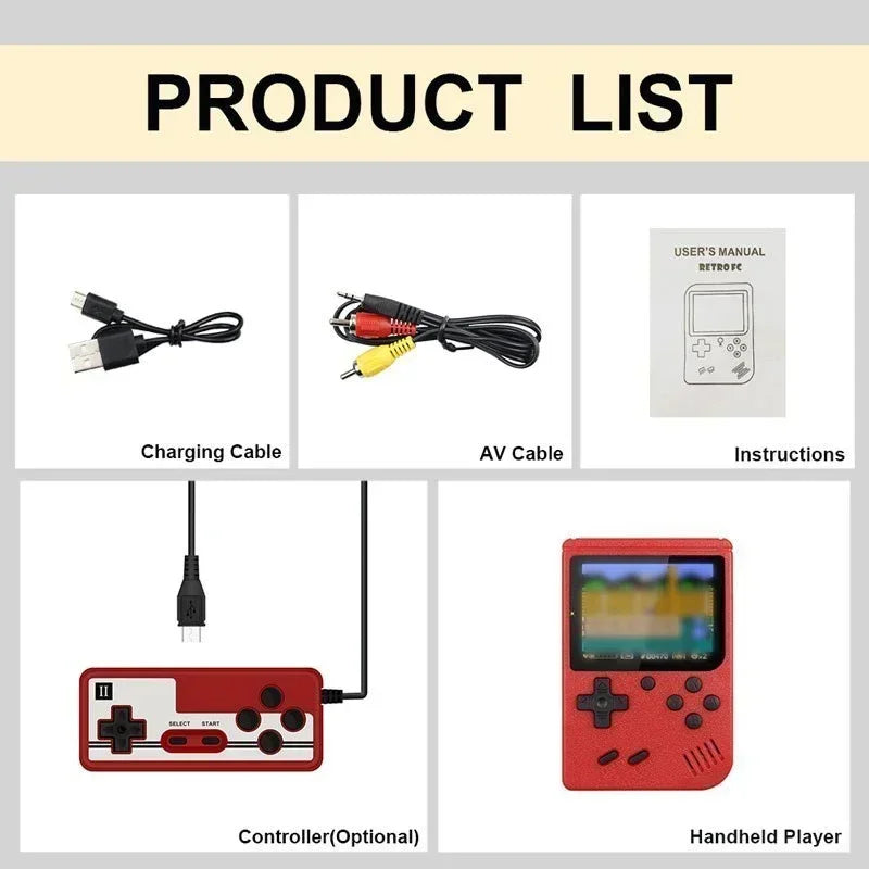 Retro Mini Handheld Video Game Console 8-Bit 3 Inch Color LCD Kids Game Player with Built-in 400 Games Portable Entertainment