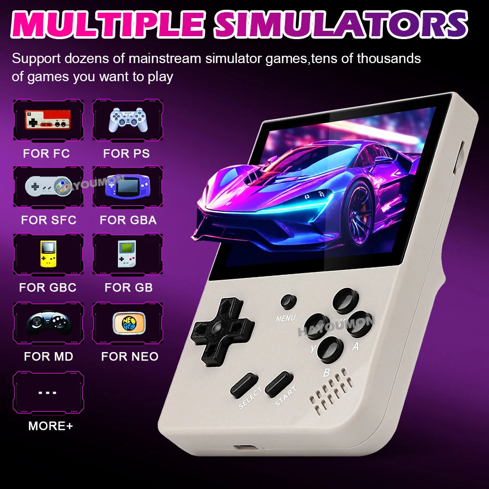 NEW 64G R350S Retro Handheld Video Game Console 3.5" IPS HD Screen Linux System 15000+ Portable Pocket Video Player R350S
